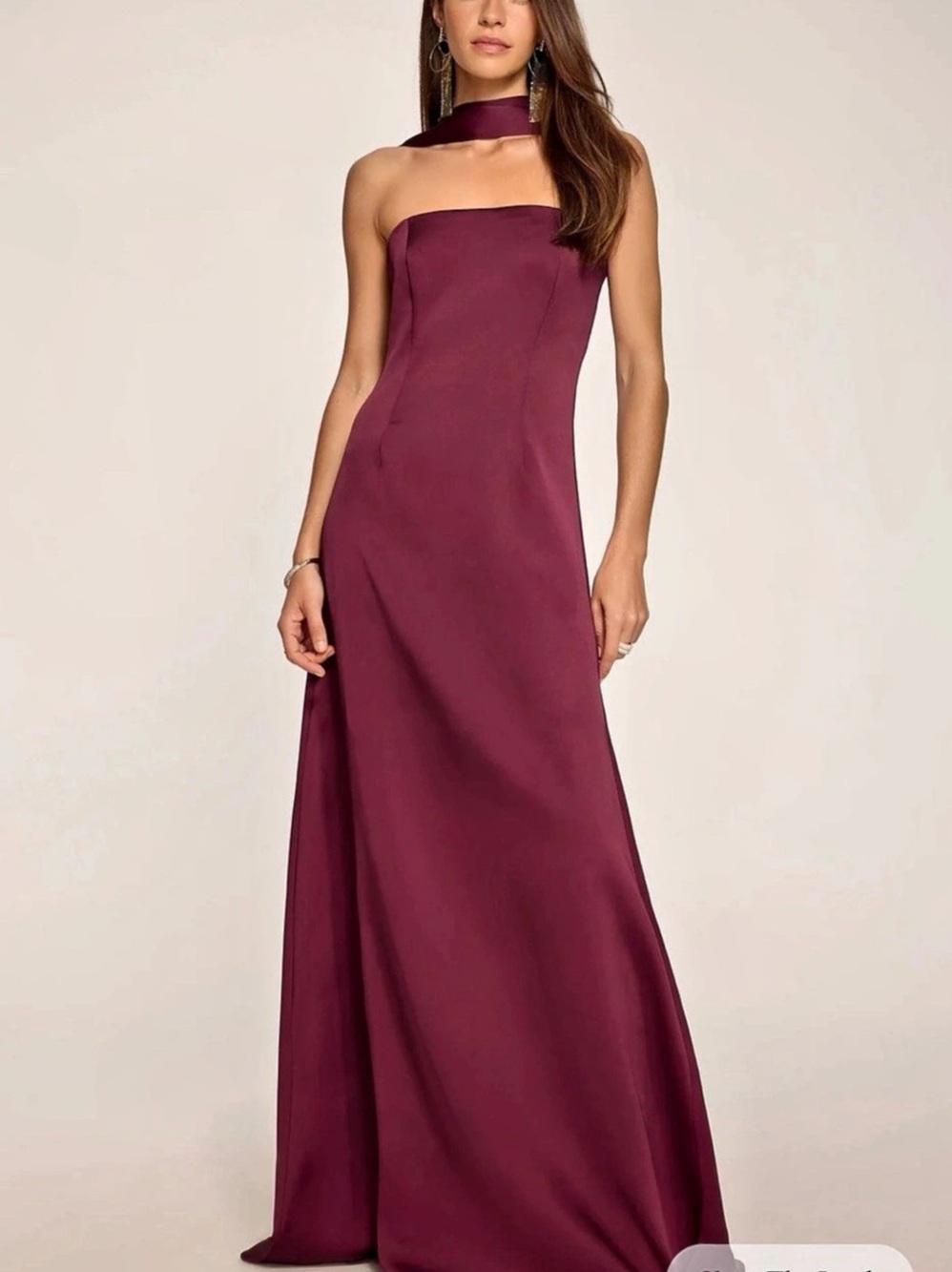 Ramy Brook Karma Scarf Strapless Gown cranberry sz 6 taking off my posh 9/26!